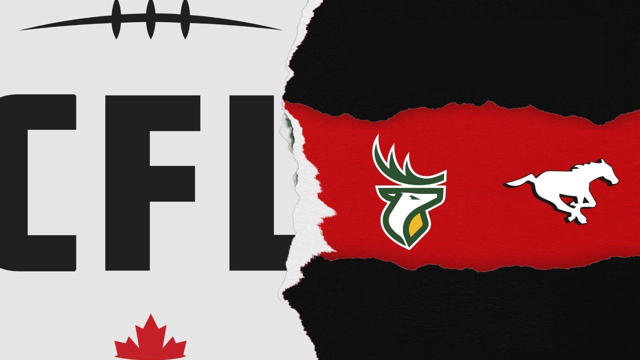 Edmonton Elks vs Calgary Stampeders poster Edmonton Elks vs Calgary Stampeders poster