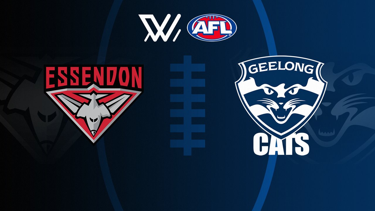 Essendon Bombers Women vs Geelong Cats Women poster Essendon Bombers Women vs Geelong Cats Women poster