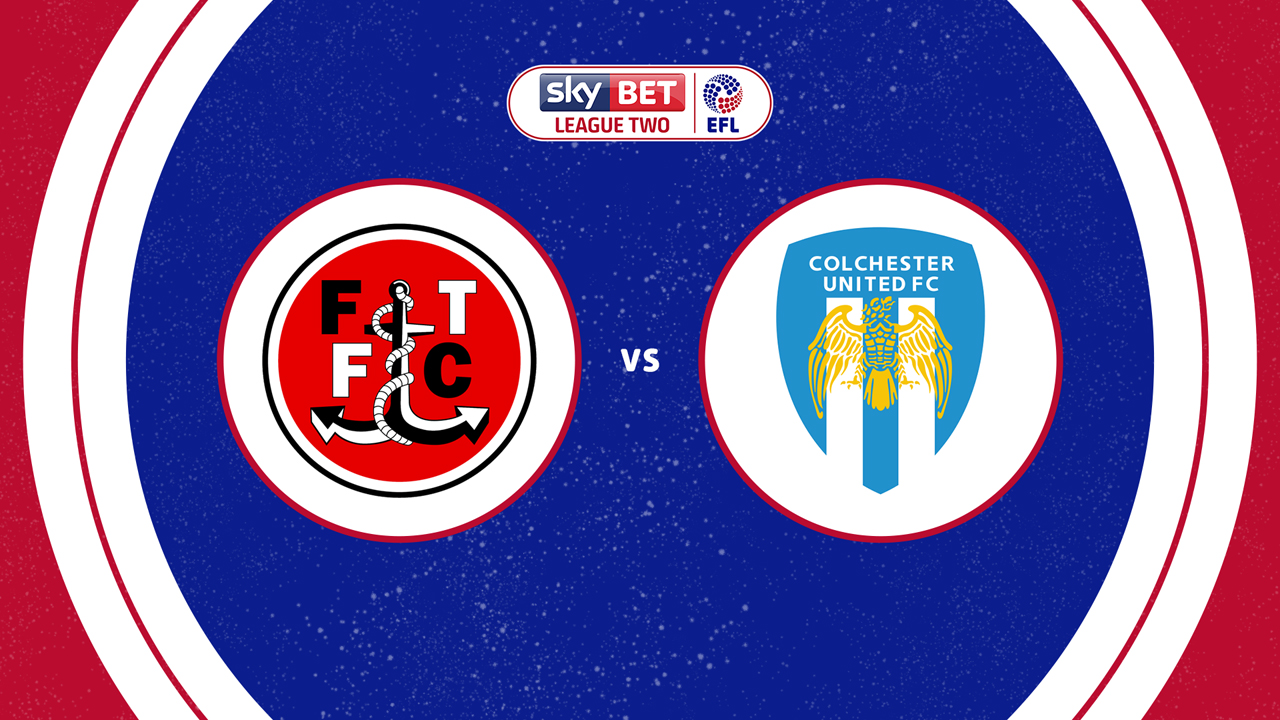 Fleetwood Town vs Colchester United poster Fleetwood Town vs Colchester United poster