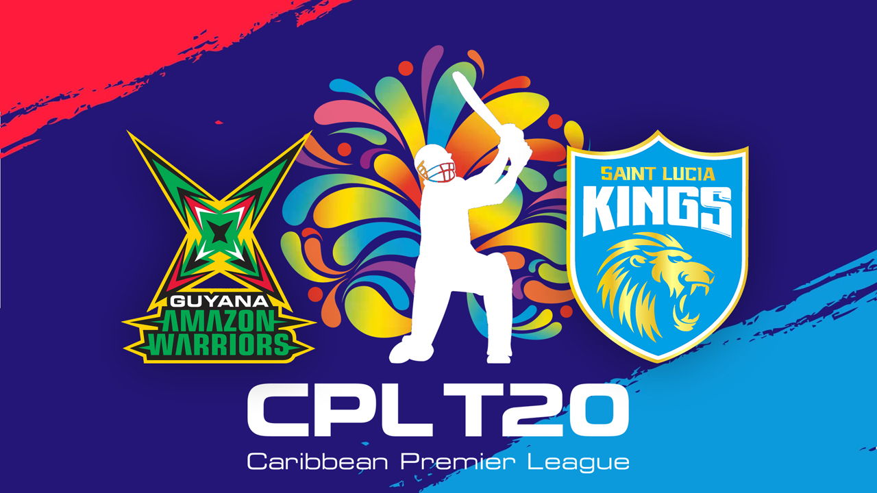 Guyana Amazon Warriors vs Saint Lucia Kings poster Guyana Amazon Warriors vs Saint Lucia Kings poster