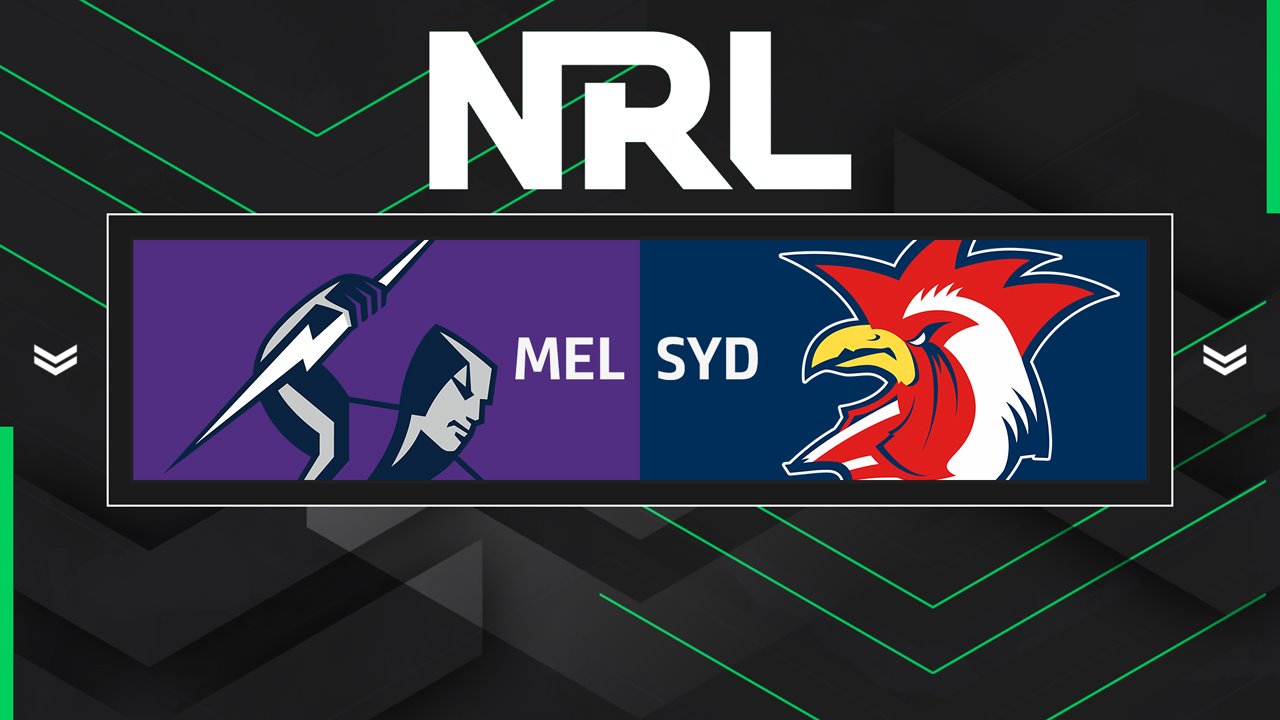 Melbourne Storm vs Sydney Roosters poster Melbourne Storm vs Sydney Roosters poster