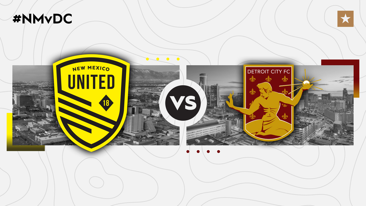New Mexico United vs Detroit City FC poster New Mexico United vs Detroit City FC poster