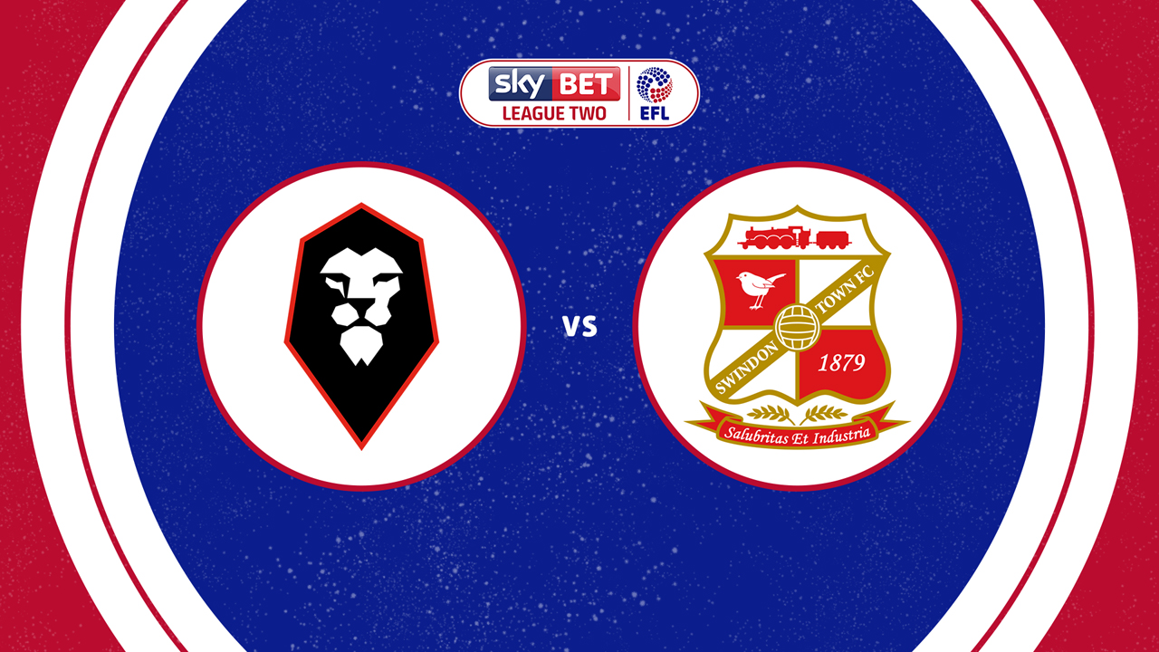 Salford City vs Swindon Town poster Salford City vs Swindon Town poster