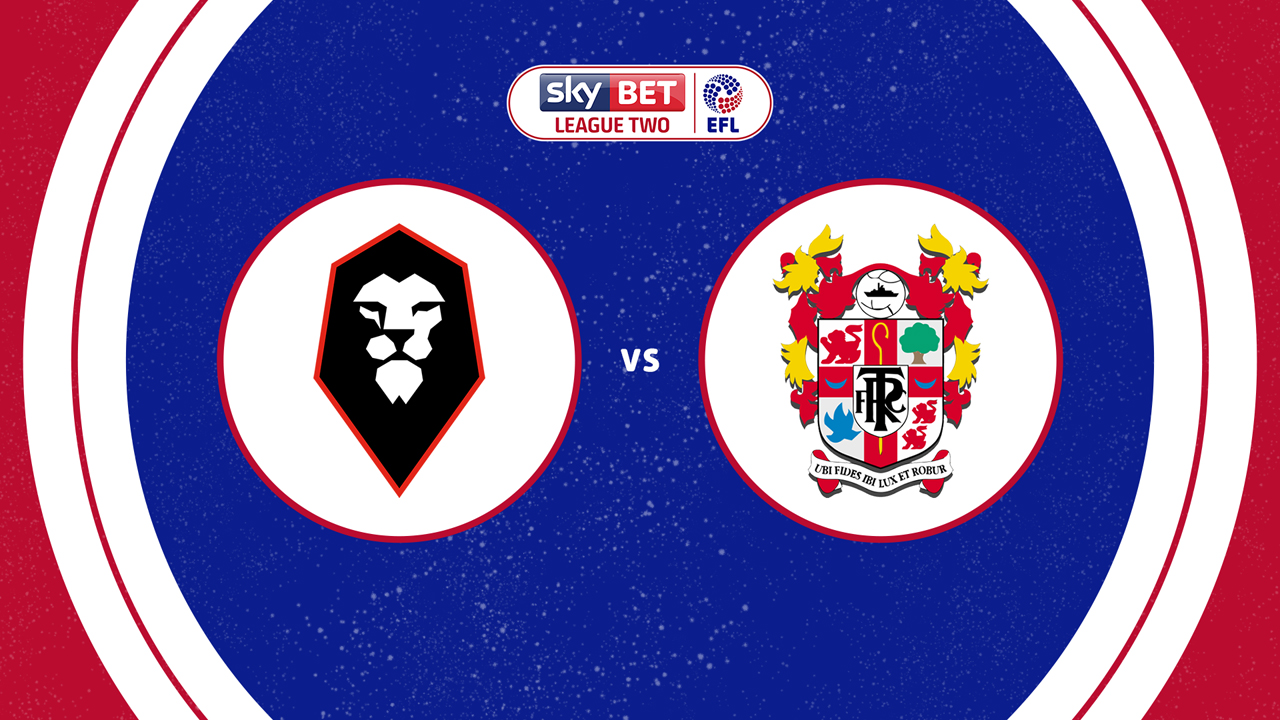 Salford City vs Tranmere Rovers poster Salford City vs Tranmere Rovers poster