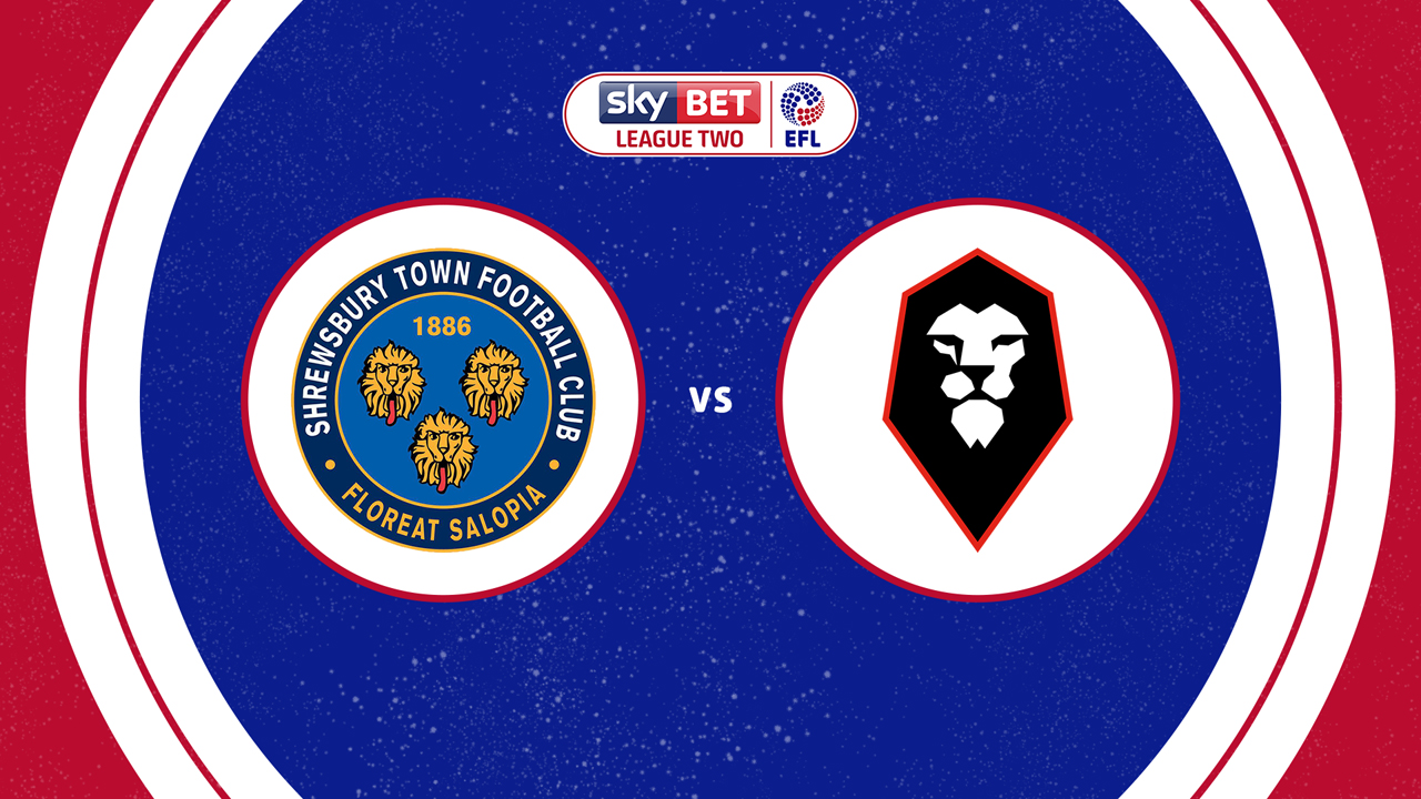 Shrewsbury Town vs Salford City poster Shrewsbury Town vs Salford City poster